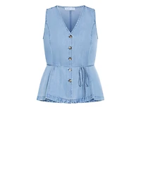 City Chic Women's Plus Evani Soft Denim Vest