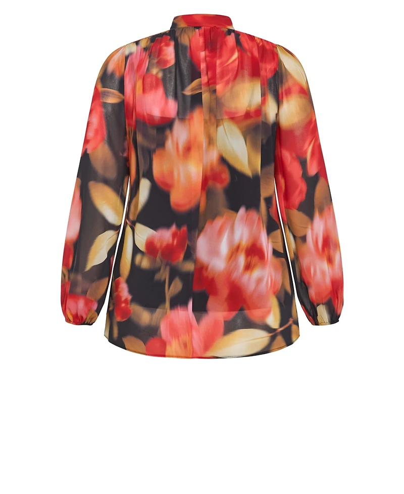 City Chic Women's Celine Print Necktie Top