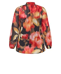 City Chic Women's Celine Print Necktie Top