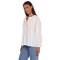 Petal and Pup Women's Irisa Front Button-Down Long Sleeve Cotton Shirt