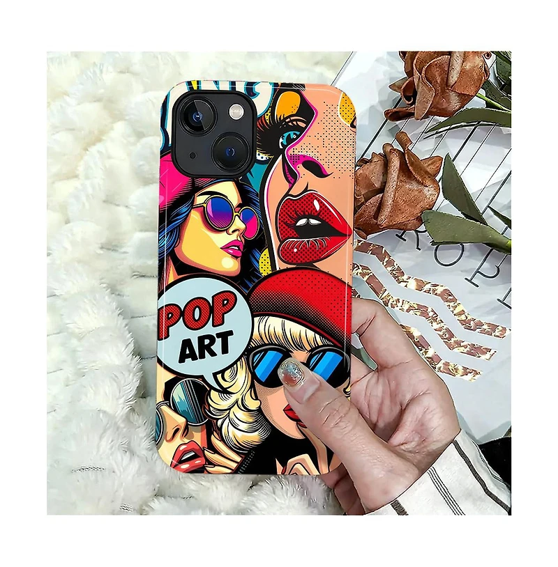Lisen Phone Case Compatible with Apple iPhone, 2-Layer Durable, Pop Art Icons