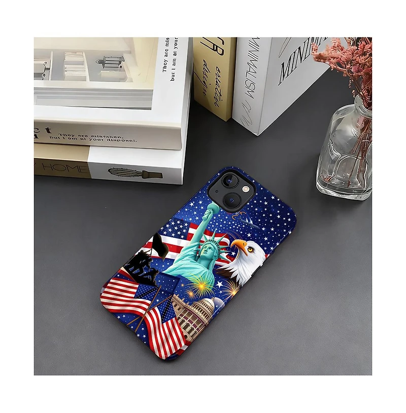Lisen Spirit of Liberty 2-Layer Durable Phone Case Compatible with Apple iPhone 15 Plus