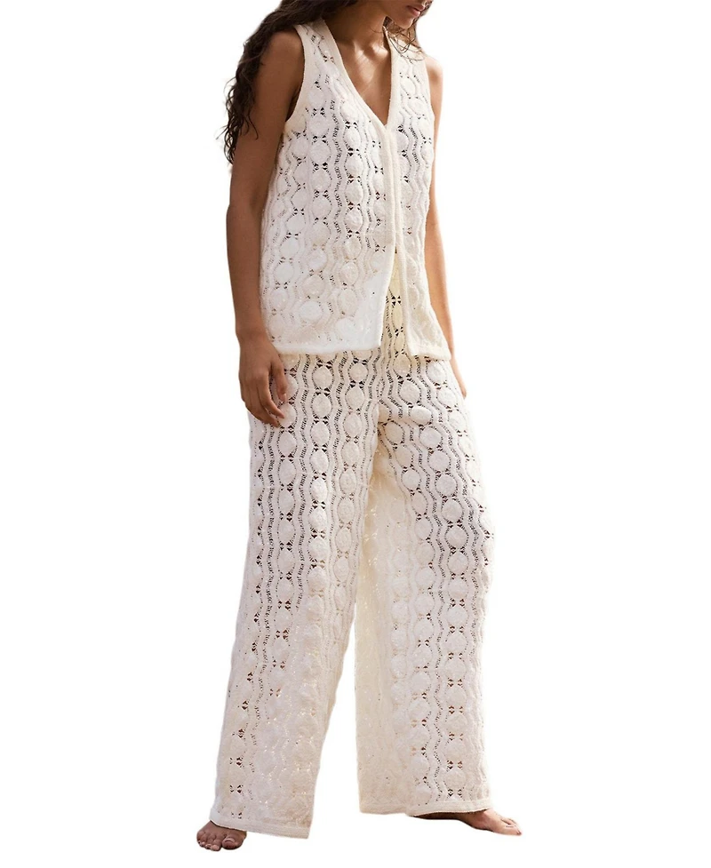 Mint Velvet Women's Sleeveless V-Neck Crochet Top