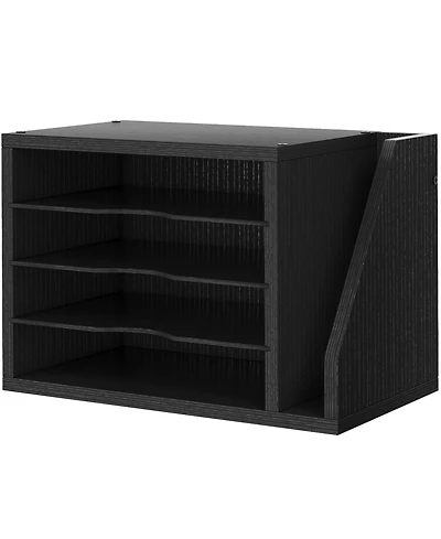 Danrong Wooden Mail Organizer Desk Adjustable Shelves Sorter File Desktop Holder For Home Office