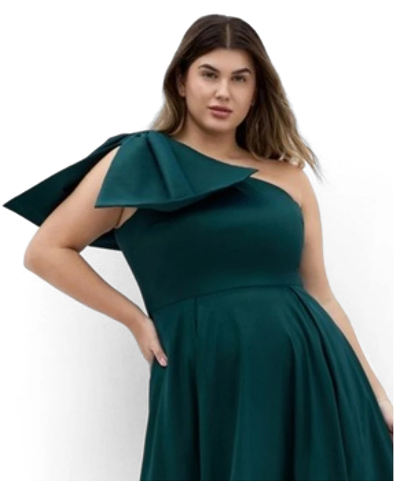 City Chic Plus Captivate One Shoulder Maxi Dress