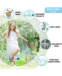 ECHTPeak 20-Inch Kids' Bike with Basket, Ages 7-10