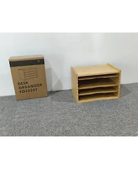 Danrong Adjustable Shelf Desktop File Organizer Paper Sorter Storage Tray