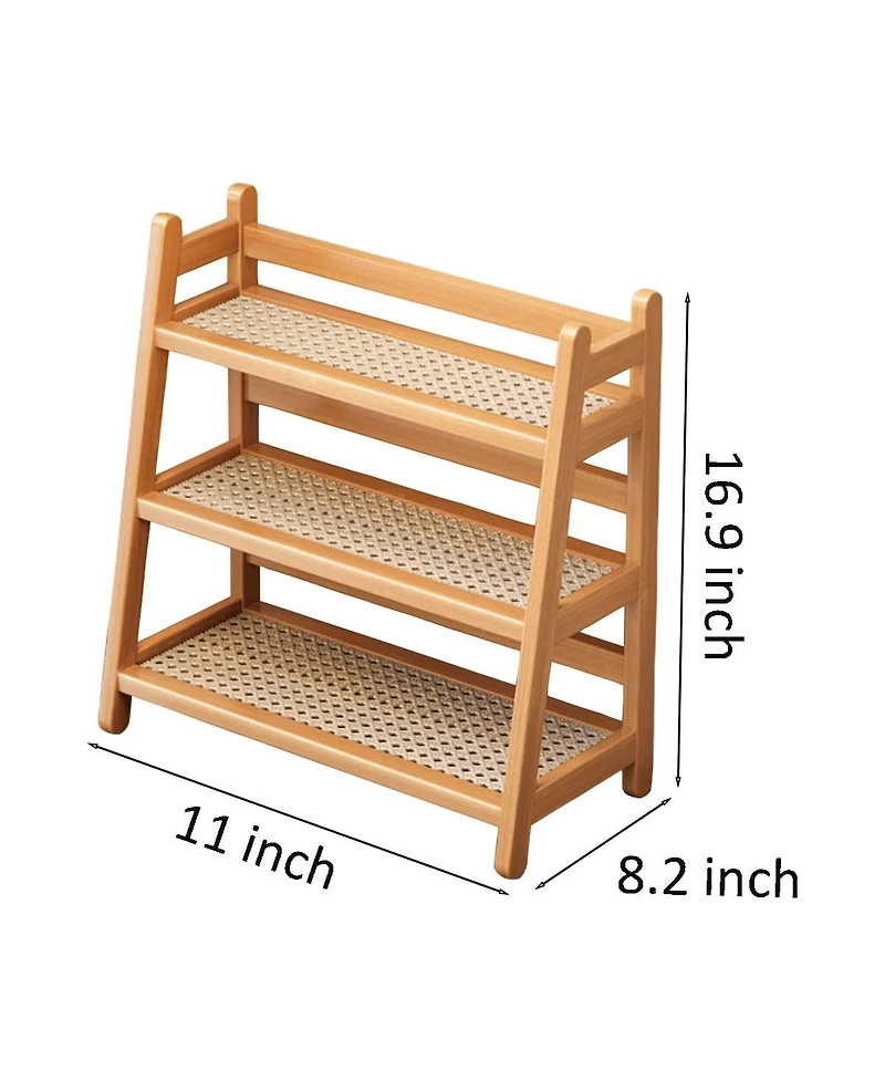 Danrong Three Tier Wooden Ladder Storage Rack Multifunctional Home Organizer