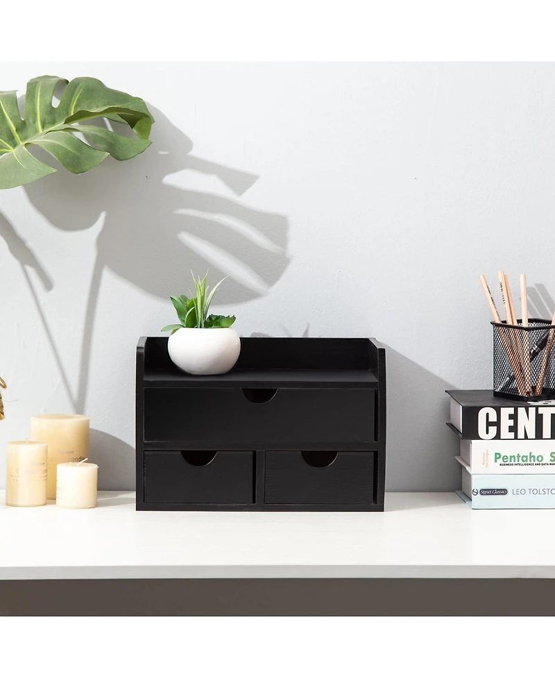Danrong Desk Organizer 3 Drawers Tabletop Storage Cabinet Office Home Organization