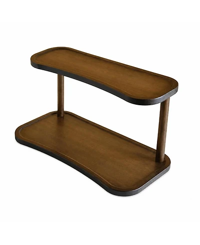 Danrong 2 Tier Wooden Desktop Organizer Storage Display Stand for Cosmetics Perfume Mugs