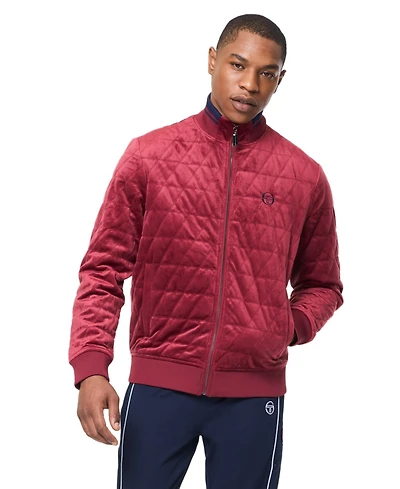 Sergio Tacchini Men's Redi Quilted Velour Bomber Jacket