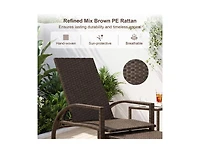 Boyel Living Patio Chaise Lounge Outdoor Rattan Lounge Chair with Retractable Ottoman