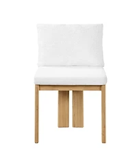 Flynama Set of 2 Boucle Dining Chairs with Rubber Wood Frame, Indoor Kitchen and Dining Room Chairs