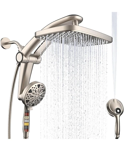 Cyqbd 12" Rain Shower Head set Filtered Handheld High Pressure Jets Docking