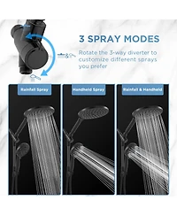 Cyqbd 8" 2-in-1 Dual Filtered Rain Shower Head Handheld Adjustable Bar