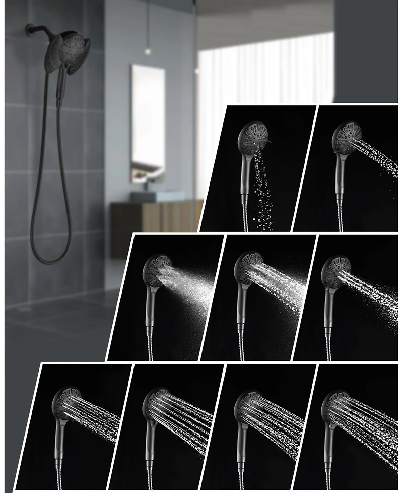 Cyqbd 2.5 Gpm Shower Head Handheld Rain 2-in-1 Hose Trim