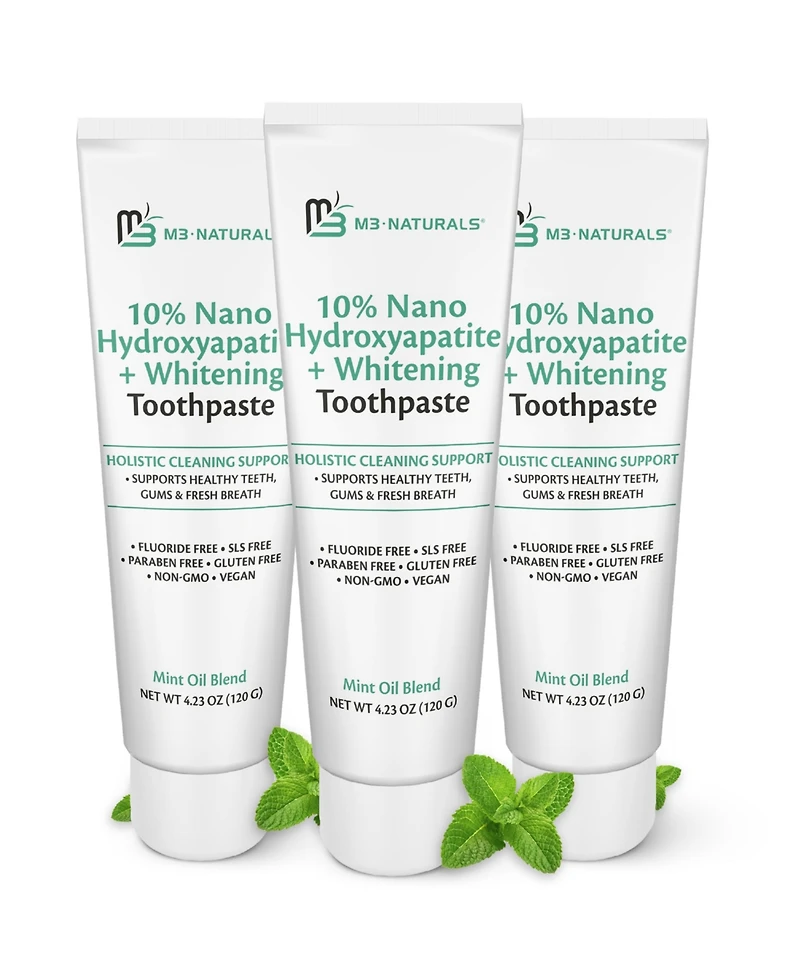 M3 Nano Hydroxyapatite Toothpaste with Calcium, Mint and Spearmint 4.23 Ounce