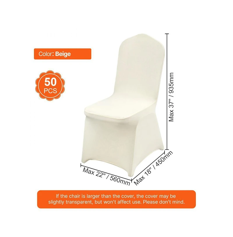Slickblue 50 Pack Spandex Folding Chair Covers for Wedding Events