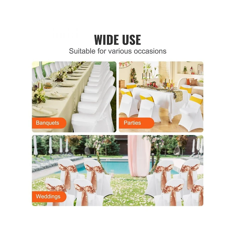 Slickblue 50 Pack Spandex Folding Chair Covers for Wedding and Events