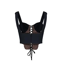 Pcfg Women's Leopard-Print Corset Crop Top
