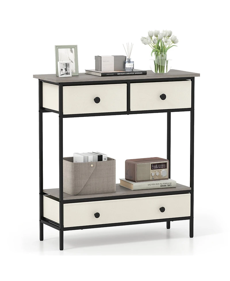 Slickblue Hallway Farmhouse Console Table with Open Storage Shelf