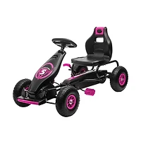 Sevorley Pedal Go-Kart with Adjustable Seat, Handbrake and Pedal Drive, Ages 5-12