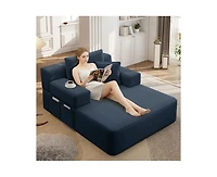 Rainsken Convertible Corduroy Sleeper Sofa with Removable Washable Cover,Side Storage High-Density Sponge,Side for Apartment Home,Small Spaces