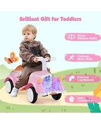 Sevorley Toddler Foot-to-Floor Ride-On Push Car with Horn, Lights and Storage, Ages 19-36 Months