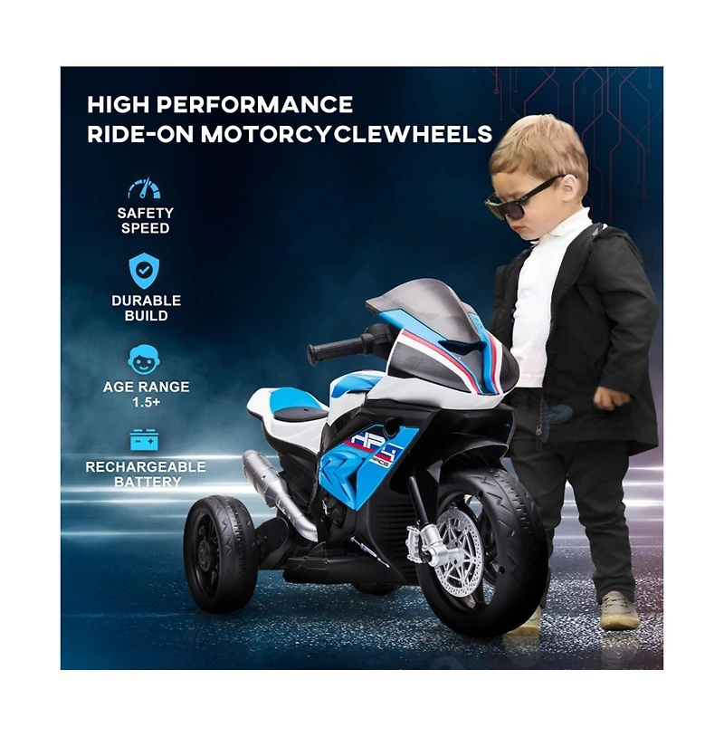 Sevorley 6V Electric Ride-On Motorcycle with Training Wheels and Led Lights, Ages 18 months-5 years