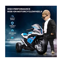 Sevorley 6V Electric Ride-On Motorcycle with Training Wheels and Led Lights, Ages 18 months-5 years