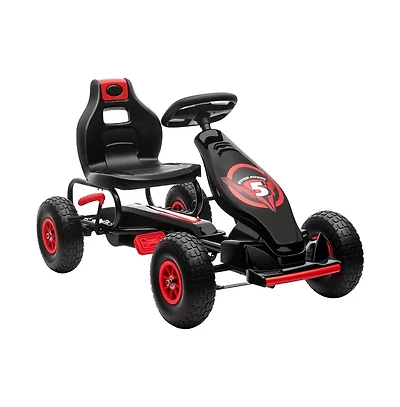 Sevorley Kids Pedal Go-Kart with Adjustable Seat and Handbrake, Ages 5-12