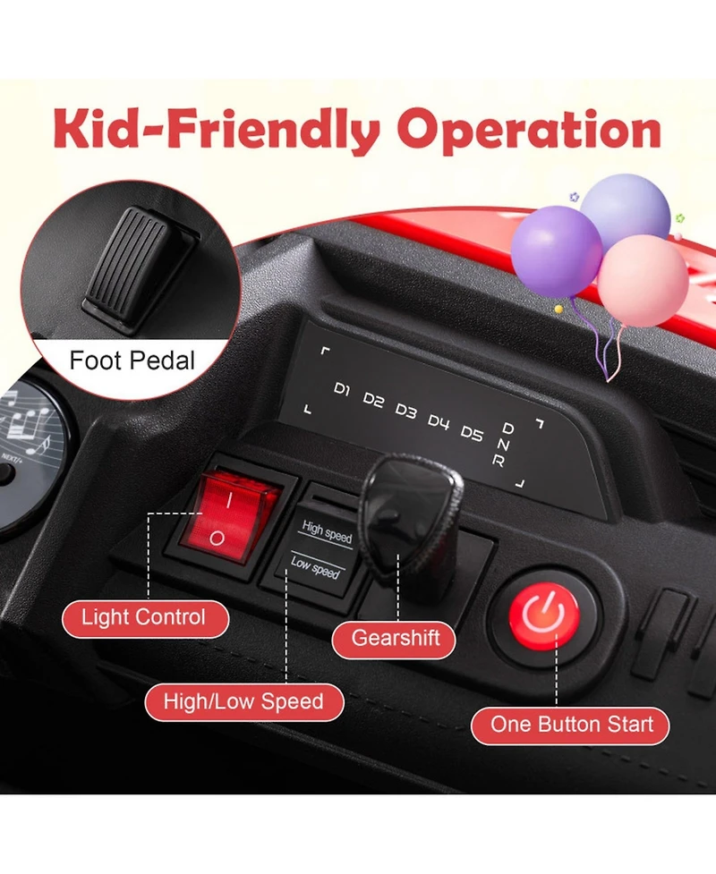 Hongge 24V 2-Seater Remote-Control Kids Ride-On Truck, Ages 3-7
