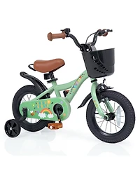Sugift 12 in Girls Bike with Training Wheels and Basket, Ages 3-4