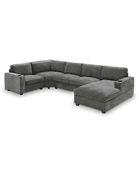Streamdale Furniture 117.5" 6-Seat U-Shaped Chenille Sectional Sofa with Cup Holders and Chaise