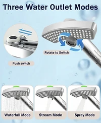 Thirtypeachy Single Handle Bathroom Sink Faucet with Led Temperature Display, 3 Water Modes and 360degree(s) Rotating Spout