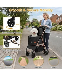Sugift 3-in-1 Pet Stroller for Small and Medium Dogs with Detachable Carrier and Cup Holder