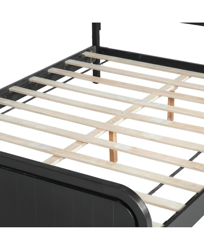 Streamdale Furniture Queen Wood Platform Bed Frame with Headboard, Noise-Free
