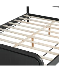 Streamdale Furniture Queen Wood Platform Bed Frame with Headboard, Noise-Free