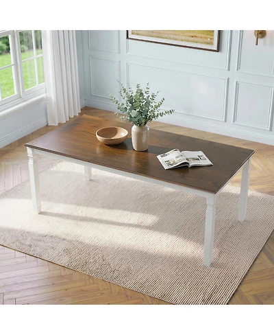 Streamdale Furniture Extendable Modern Farmhouse Dining Table, 59"-77"