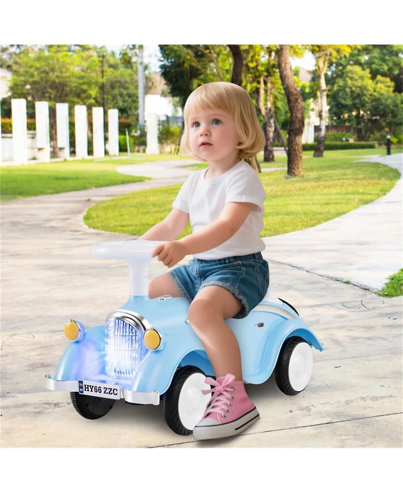 Sevorley Toddler Foot-to-Floor Ride-On Push Car with Horn, Lights and Storage, Ages 19-36 months