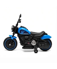Sevorley 6V Rechargeable Ride-On Motorcycle with Training Wheels and Led Lights, Ages 18-36 Months