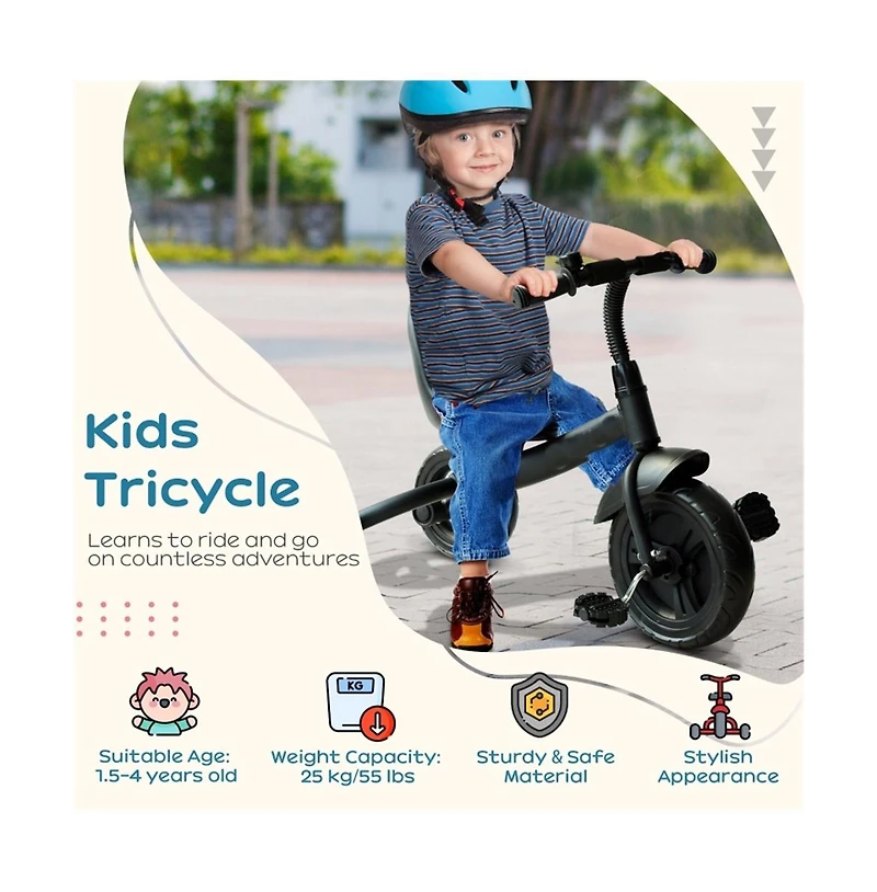Sevorley Kids 3-Wheel Tricycle with Adjustable Seat and Safety Belt, Ages 2-5
