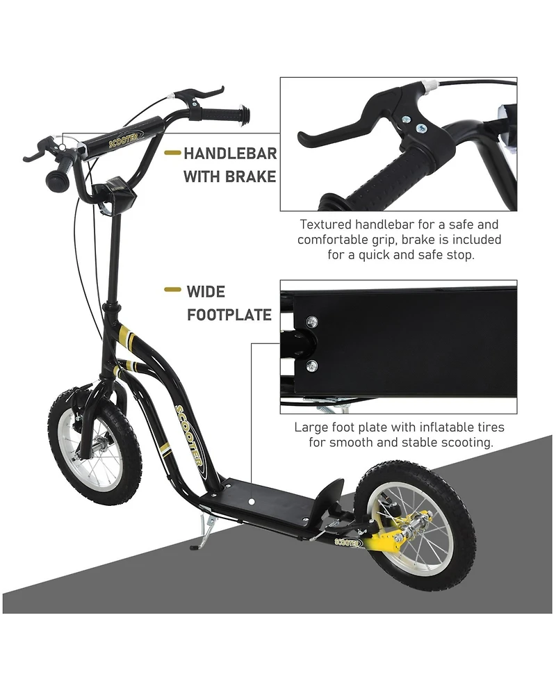 Sevorley Kids Kick Scooter with Adjustable Handlebar, All-Terrain Tires and Non-Slip Deck, Ages 3+
