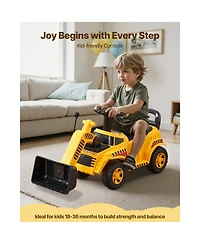 Sugift Foot to Floor Excavator Ride-On Push Car, 55 lb. Capacity, Ages 19 to 36 Months