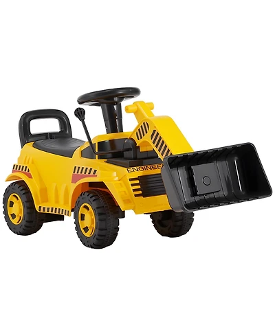 Sugift Foot to Floor Excavator Ride-On Push Car, 55 lb. Capacity, Ages 19 to 36 Months