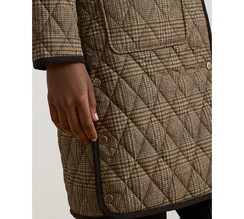Lauren Ralph Womens Cord Collar Quilt