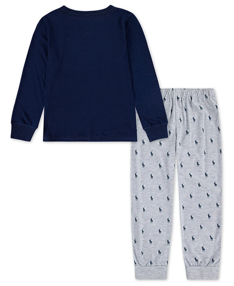 Polo Ralph Lauren Boys' 4-7 Long-Sleeve T-Shirt and Printed Joggers, 2-Piece Pajama Set