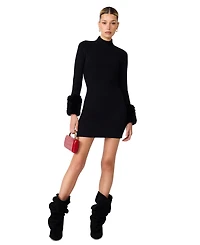 Steve Madden Juniors Riello Long-Sleeve Mock Neck Mini Dress