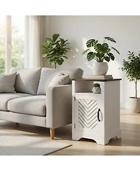 Flynama Farmhouse Charging Nightstand