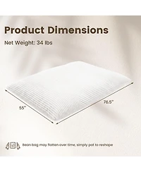 Gymax Convertible Bean Bag Floor Sofa with Machine-washable Corduroy Cover Soft Sponge